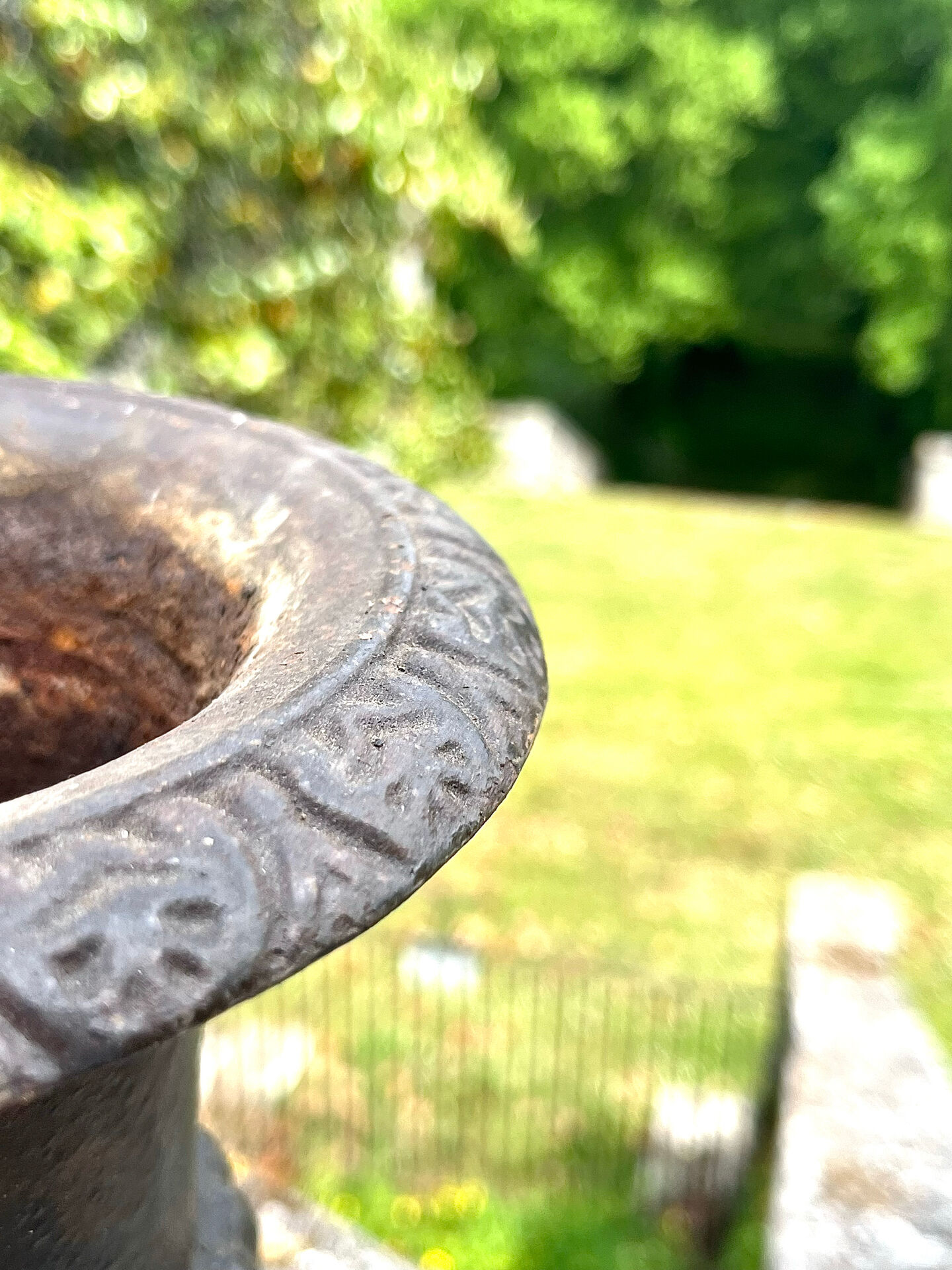 Iron garden urn planter, Antique French cast iron classical campana va