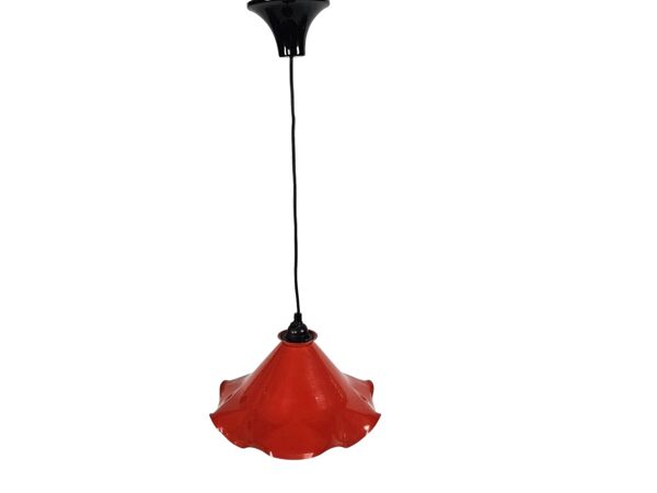 Vintage - 'Tulipe' - émail - métal - lampe à pendentif - années 80