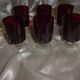 Set of 6 red stemmed glasses