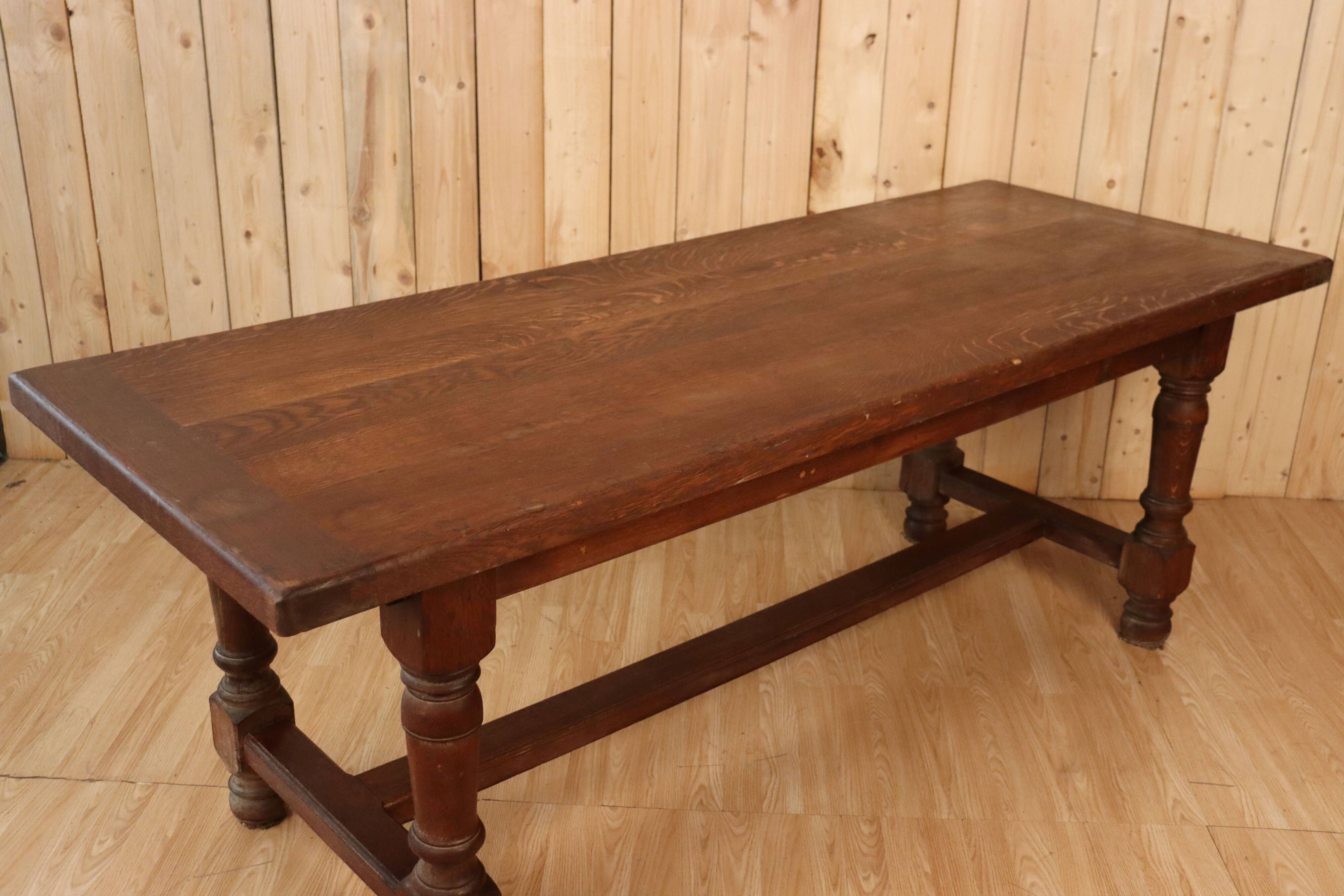 Large monastery style oak farmhouse table