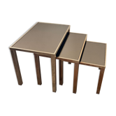 Series of 3 Belgo Chrom trundle tables from the 70s