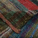 Kilim Red Brown Striped Pattern Vintage Kilim Rug, 93x232Cm