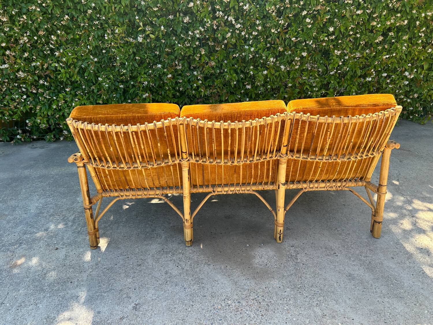 Bamboo sofa Dal Vera Italian design sofa 1970