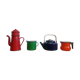 Set of enamelled coffee pots