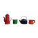 Set of enamelled coffee pots