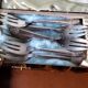 Silver metal cutlery set art deco goldsmith ATO 49 pieces