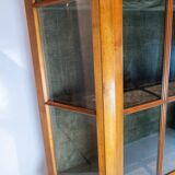 Rococo shaped glass cabinet of hand polished walnut, Denmark