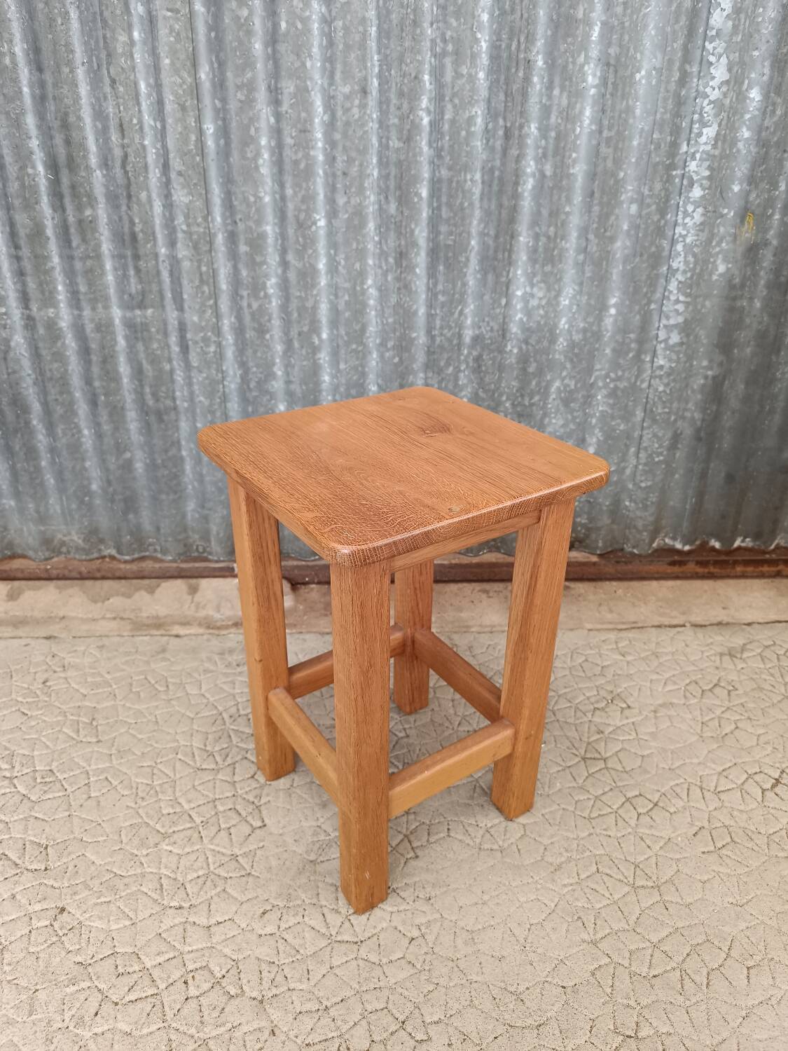 Vintage oak farmhouse stool