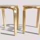 1990s IKEA Frosta Stools in the Style of Alvar Aalto, Gold Leaf Covered