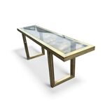 Large brass and glass console by Roméo Rega Italy circa 1970 - L