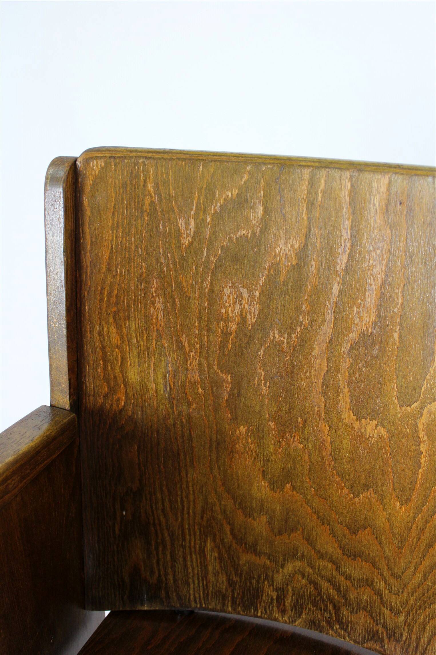 Vintage Cinema Chair TON (Thonet), 1940s Czech, Wooden Theatre Seat