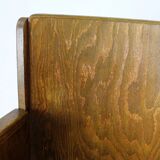 Vintage Cinema Chair TON (Thonet), 1940s Czech, Wooden Theatre Seat