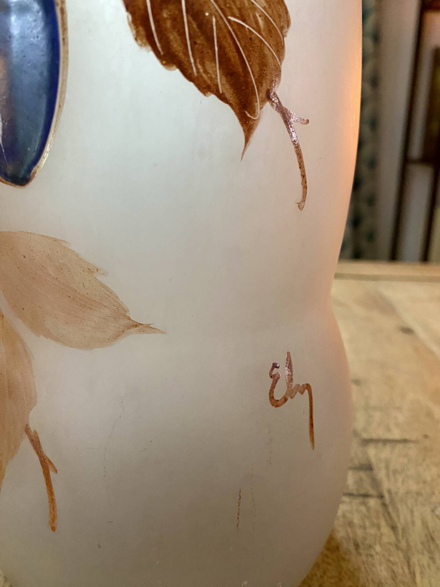 Vase signed "Ely" – Art Deco / Art Nouveau style – 30 cm