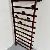 Antique Italian design wall coat rack Ezhio Longhi / Elam vintage teak