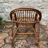 Vintage rattan children's armchair