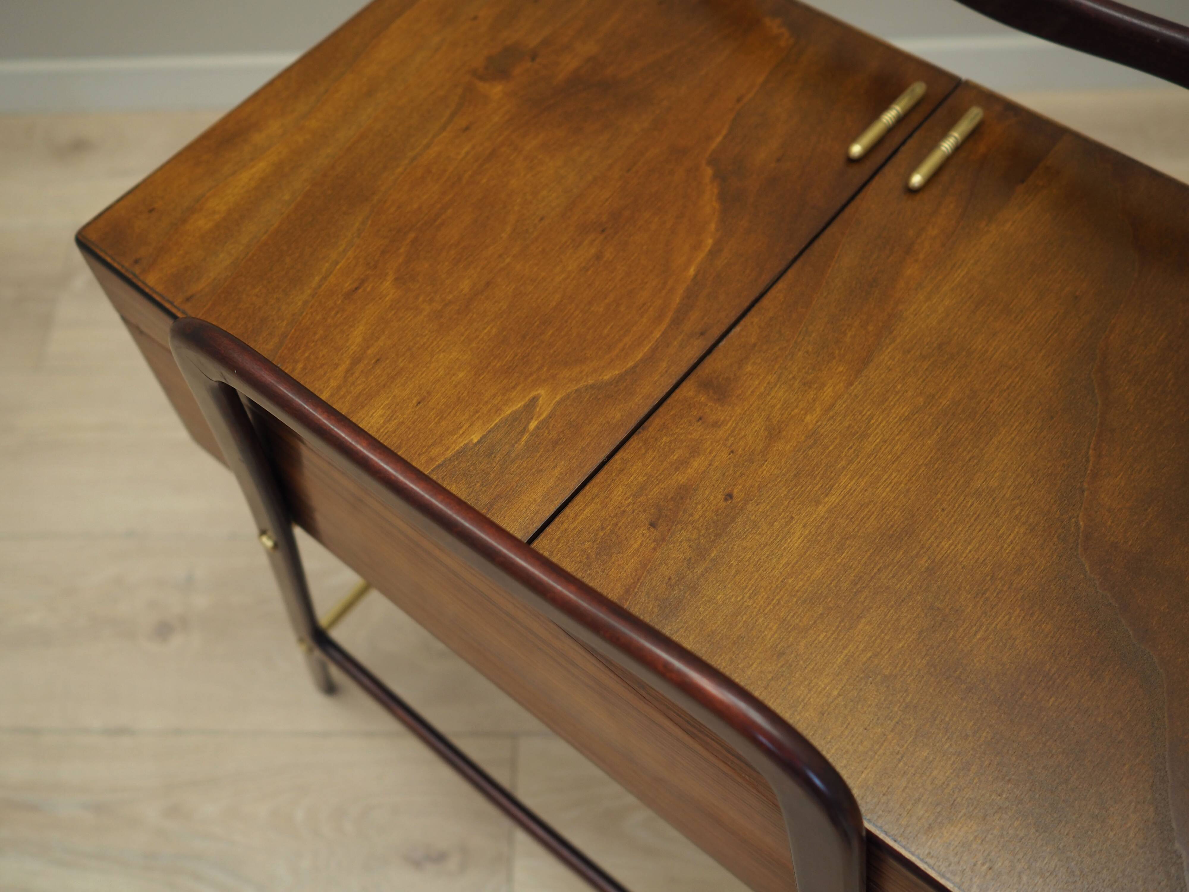 Walnut sewing table, Italian design, 1970s, production: Italy