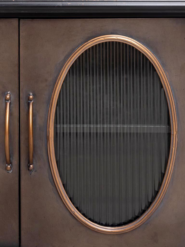 Metal sideboard two glass doors