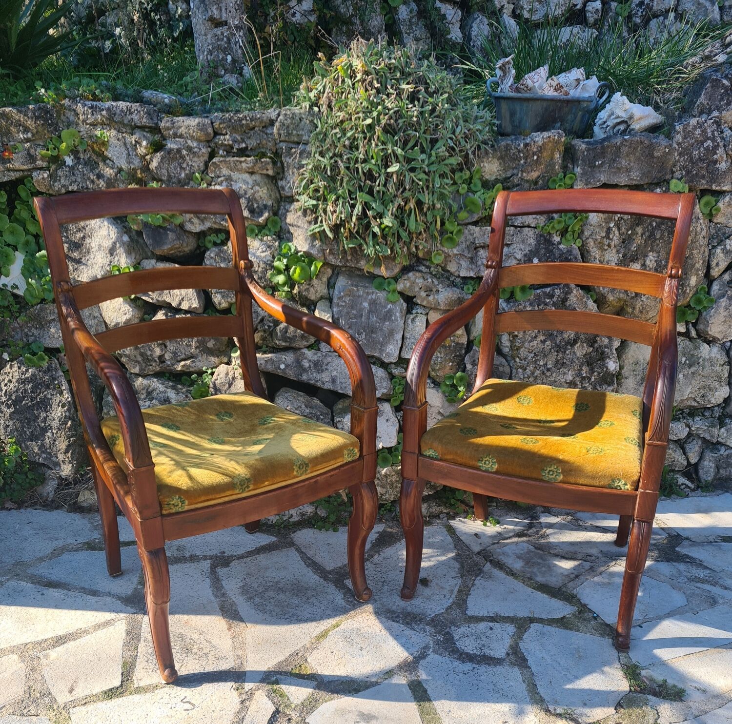 Pair of Empire style armchairs