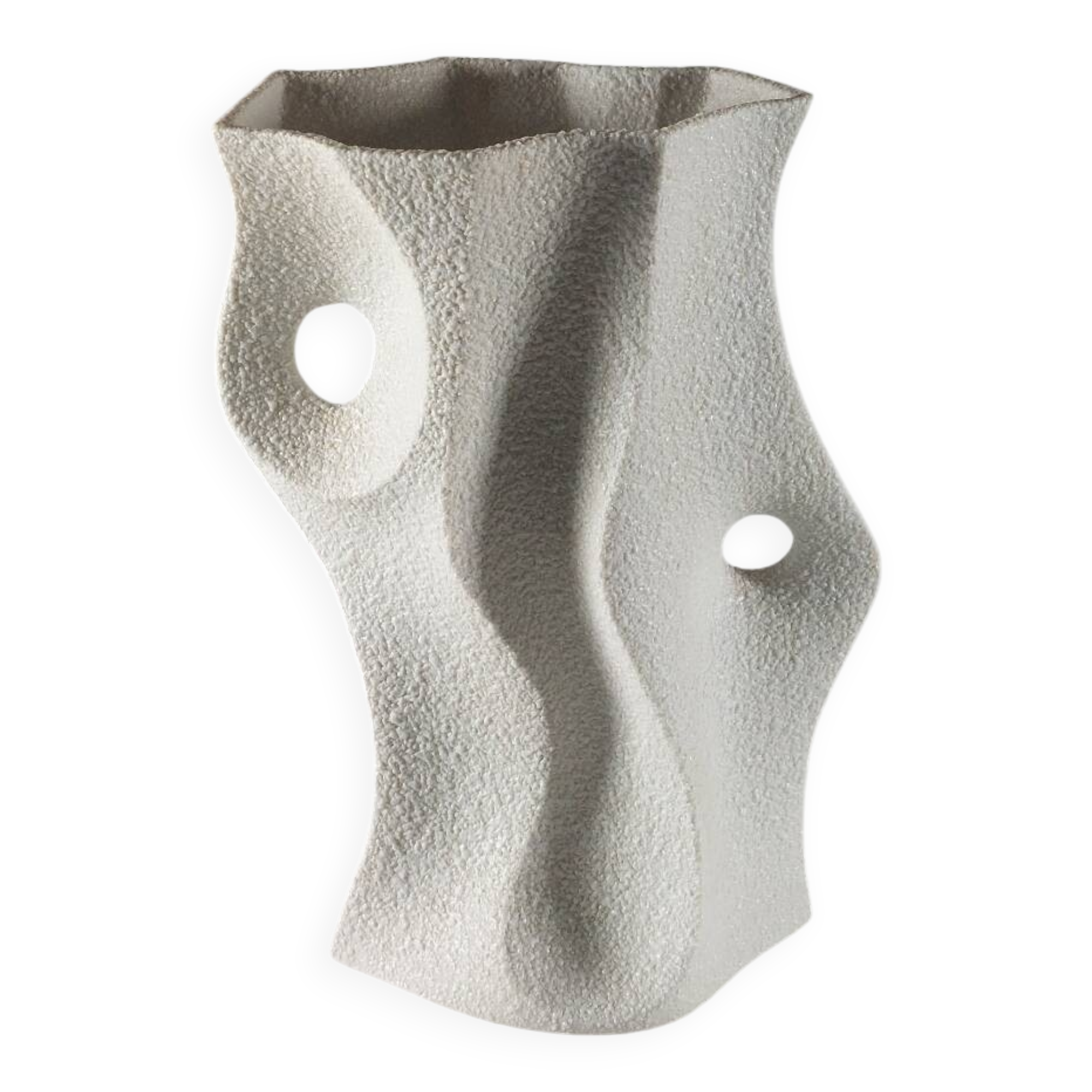 Vase en porcelaine biscuit vintage organique du milieu du siècle par Sgrafo Modern