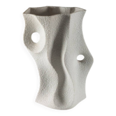 Vintage organic biscuit porcelain vase from the mid-century by Sgrafo Modern.