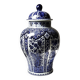 Large covered vase Boch Holland Royal Sphinx in Delft blue earthenware.