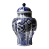 Large covered vase Boch Holland Royal Sphinx in Delft blue earthenware.
