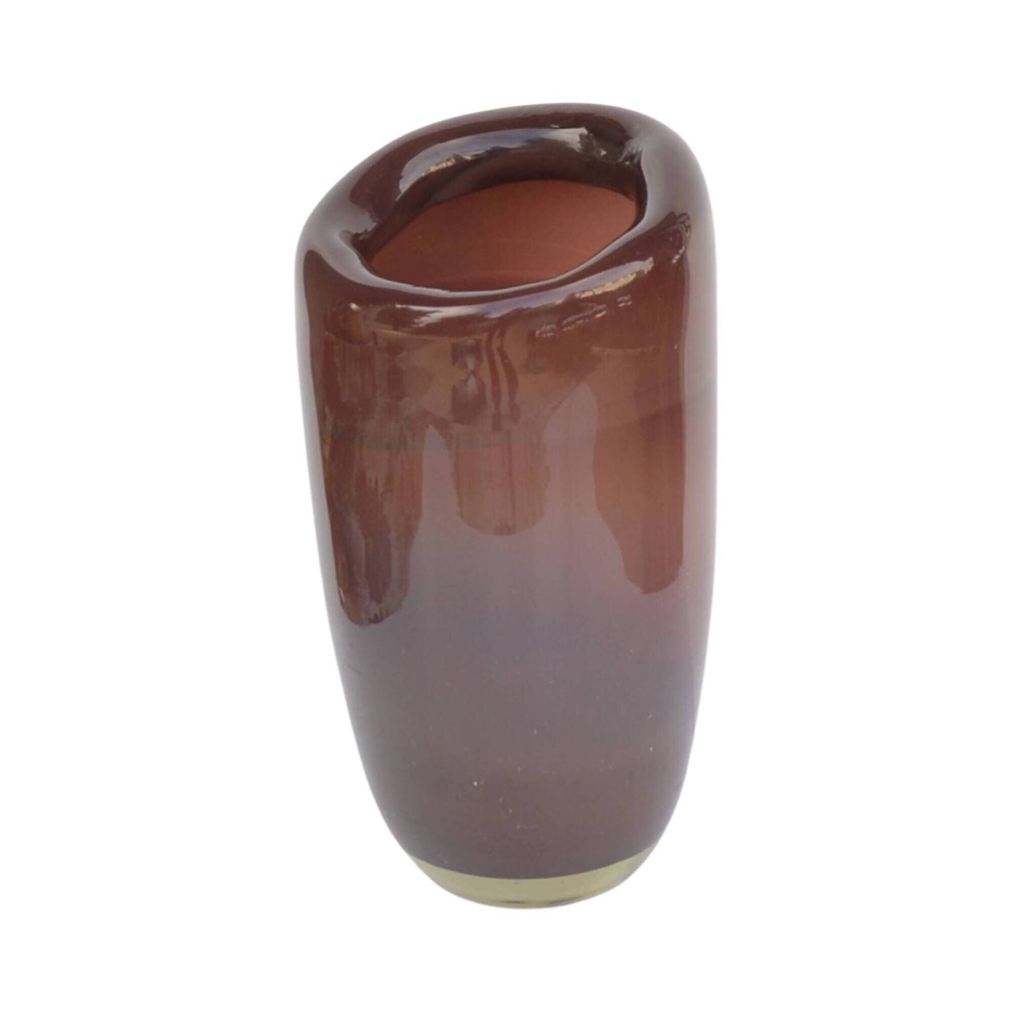 Large burgundy glass vase Vidrios San Miguel, Spain 1990s.