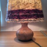 1950s burl wood table lamp