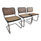 Trio de chaises par marcel breuer modele b 32