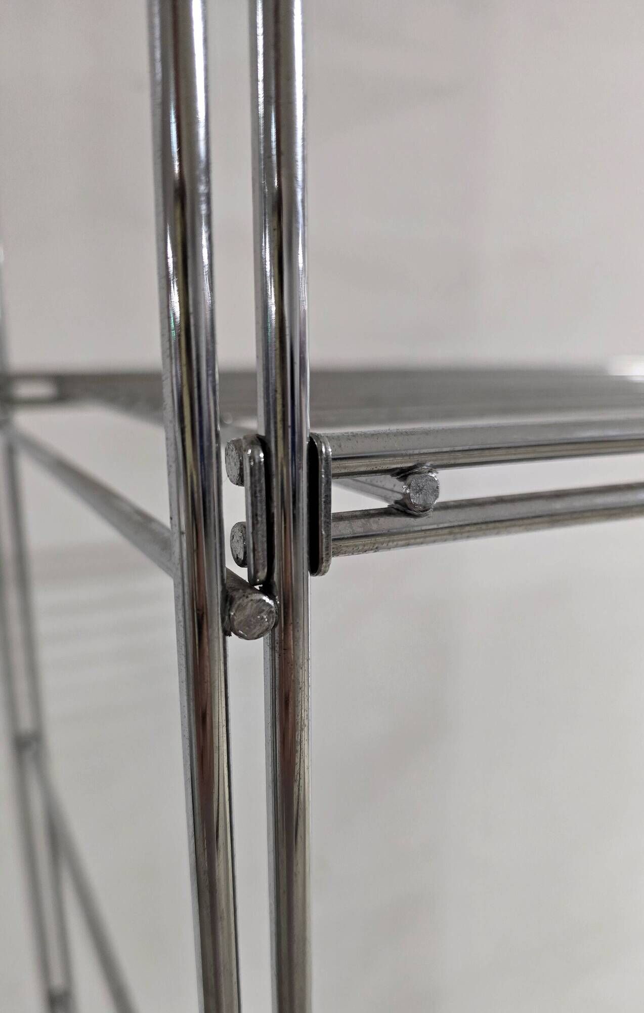 Balton vintage shelf from the 1980s in chrome metal – 215 cm
