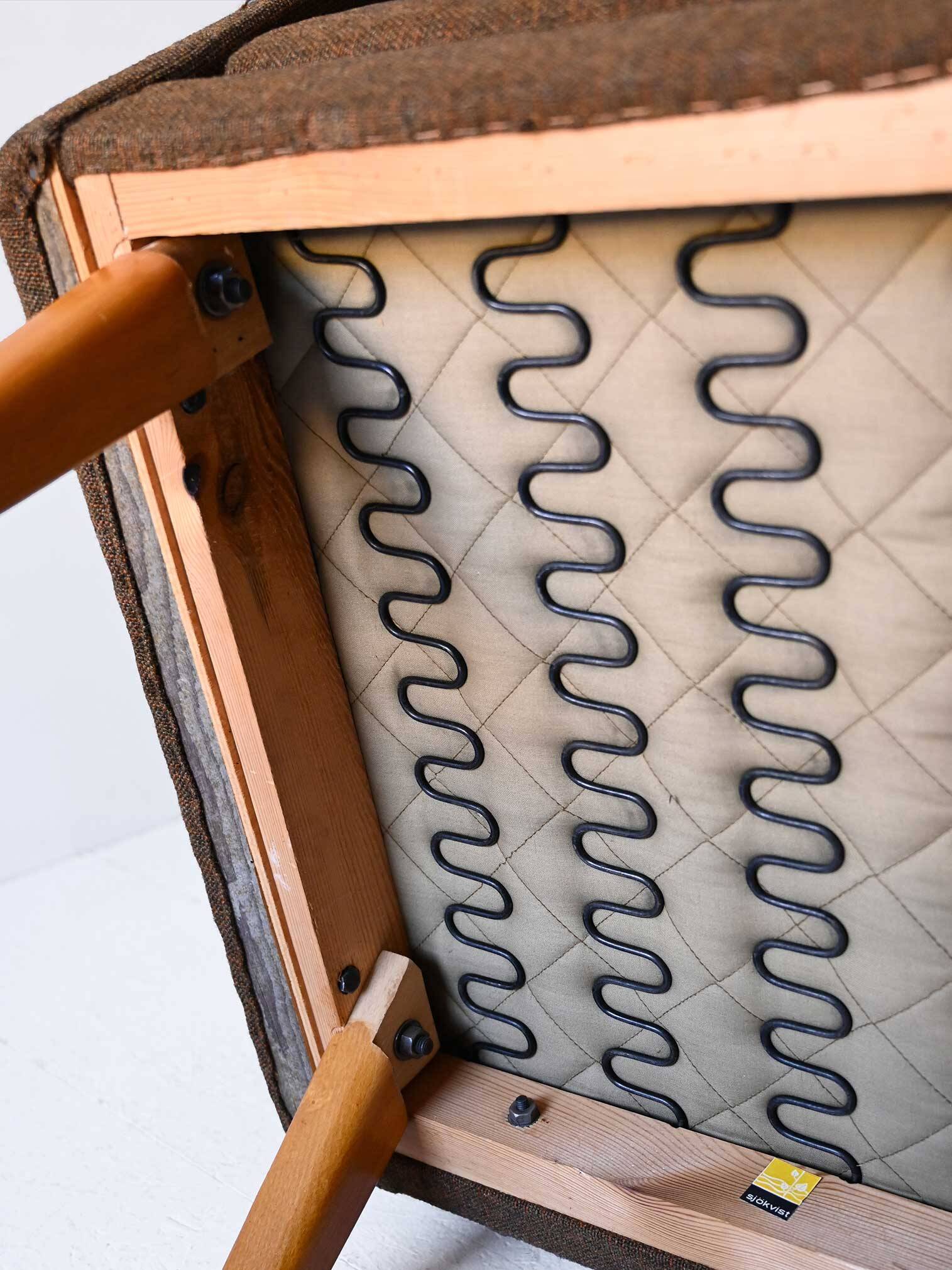 Fauteuil des années 60 avec tissu d'origine