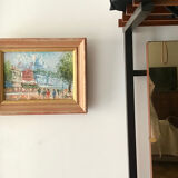 Paris View of the Moulin Rouge, boulevard Clichy and Sacré-Coeur Oil on canvas signed