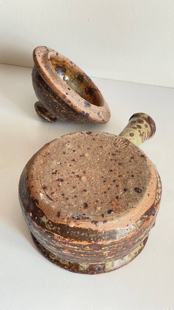 Pot en grès pyrité vintage