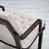 1970s, Scandinavian armchair, furniture wool, dark beech wood.