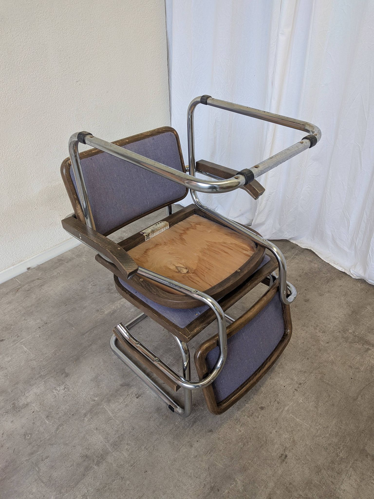 Set of 2 Vintage Office Purple Cesca Style Armchair / Stol Kamnik Yugo