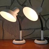 Pair of identical desk or bedside lamps 1970