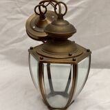 Hexagonal vestibule lantern in brass and glass dimension: height -46cm- diameter -17cm-