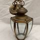 Hexagonal vestibule lantern in brass and glass dimension: height -46cm- diameter -17cm-