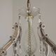Mid-Century Brass Glass & Crystal Maria Theresa Style 8 Arm Chandelier 5446