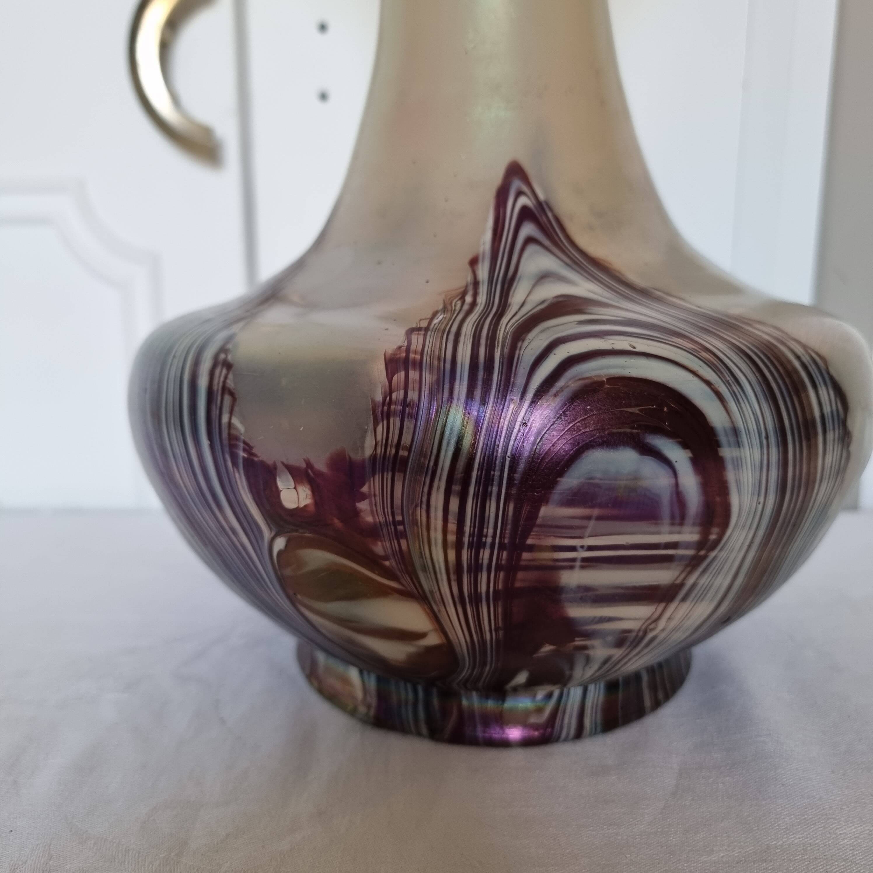 Large early 20th century Loetz Bohemia iridescent art glass vase