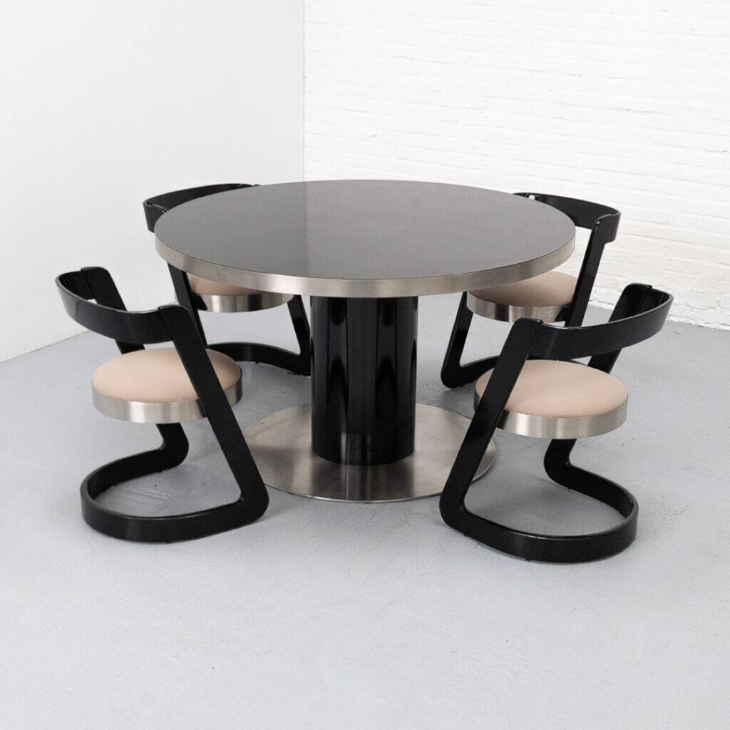Willy Rizzo Dining Set Italy 1970s