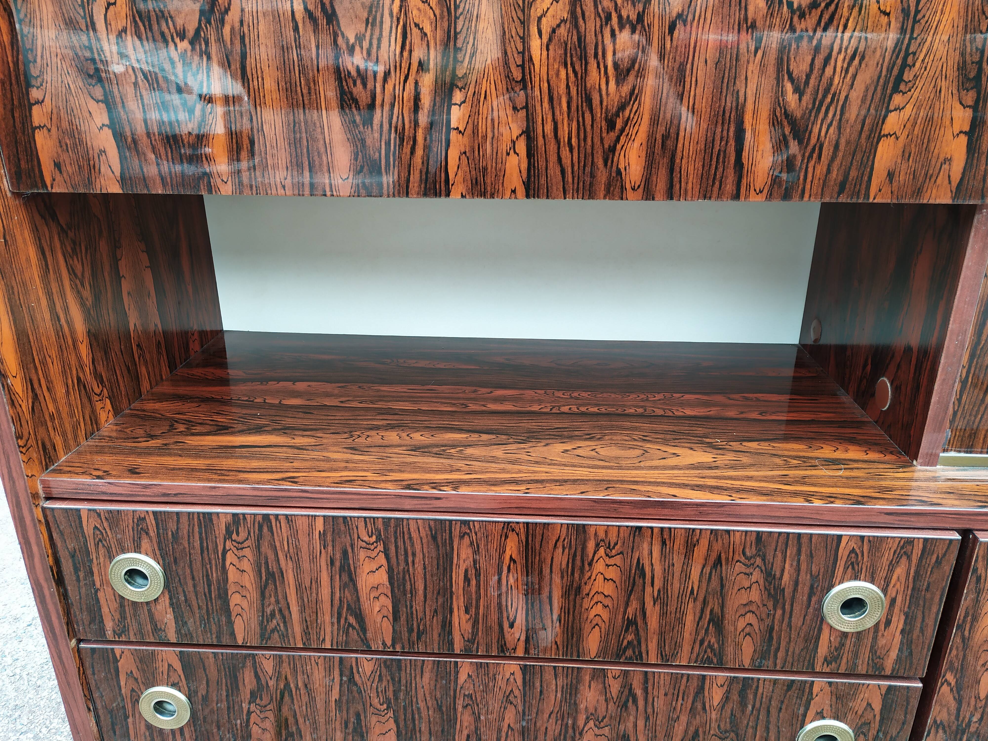 Danish rosewood buffet showcase bar - 1970