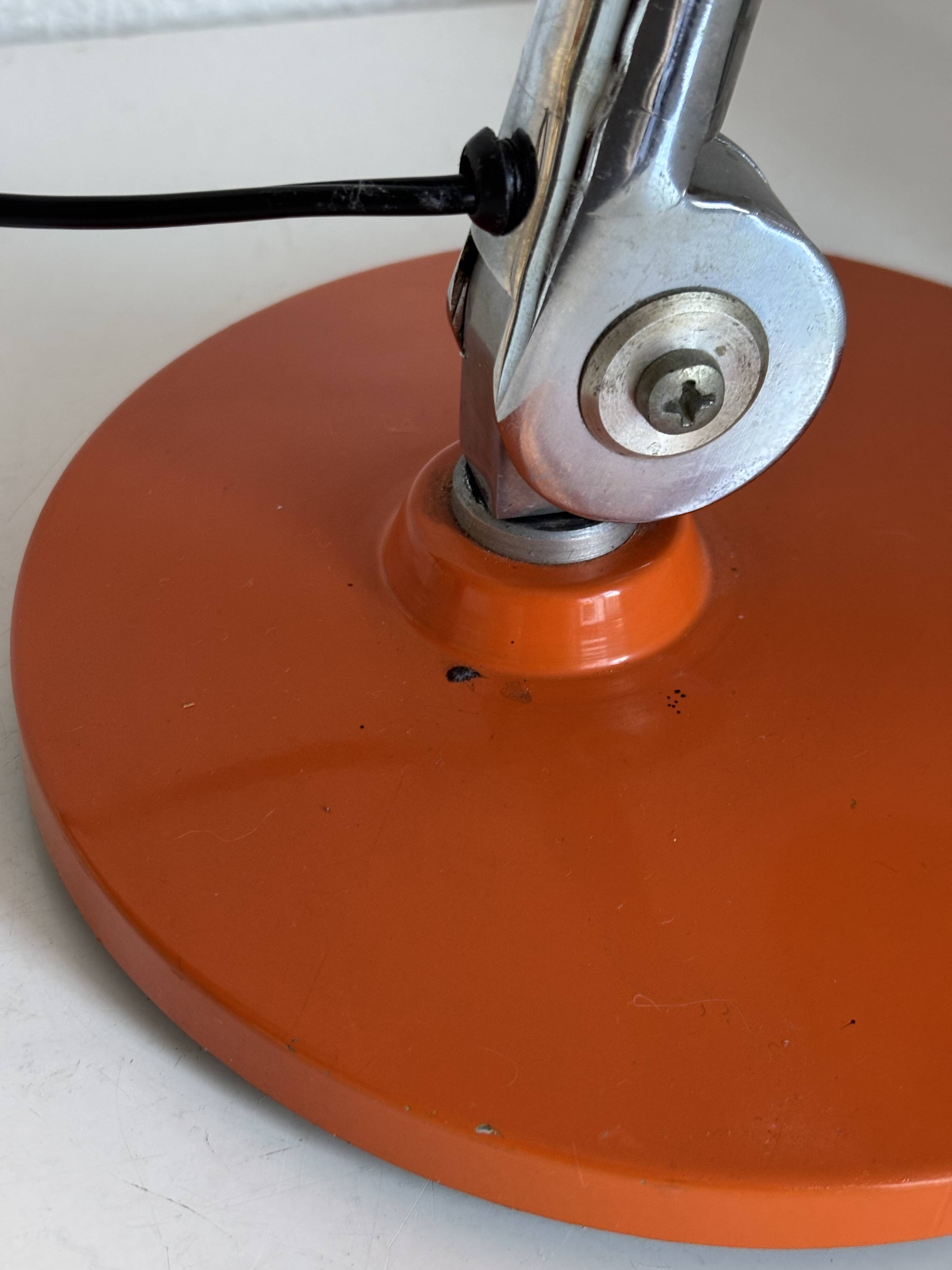 1960s vintage desk lamp Fase Faro Madrid orange - 52 cm