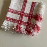 set of 6 towels in fringed linen damask 19th