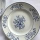 Paire assiettes Terre de Fer St Amand marine et blanc