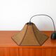 Hexagonal pendant light in brown rattan, 1970