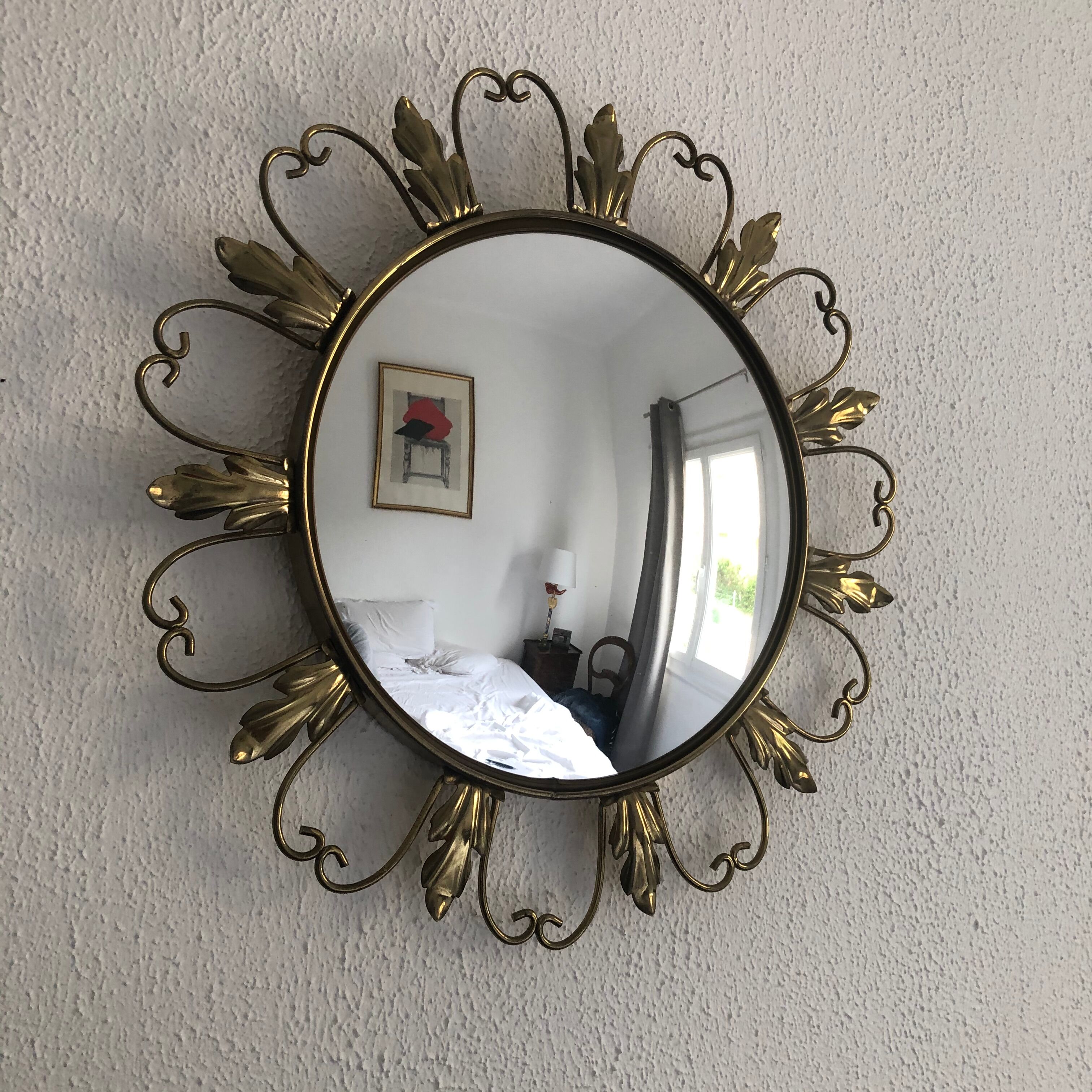 Mirror sun vintage witch eye 1960 - 45 cm