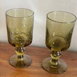 Duo of large Biot glasses