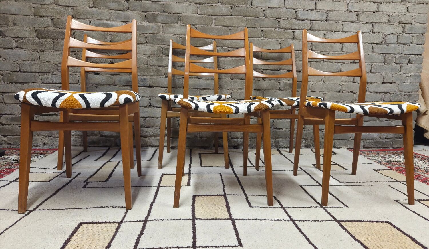 Set of 6 vintage Scandinavian chairs Bähre Mignon furniture 1960