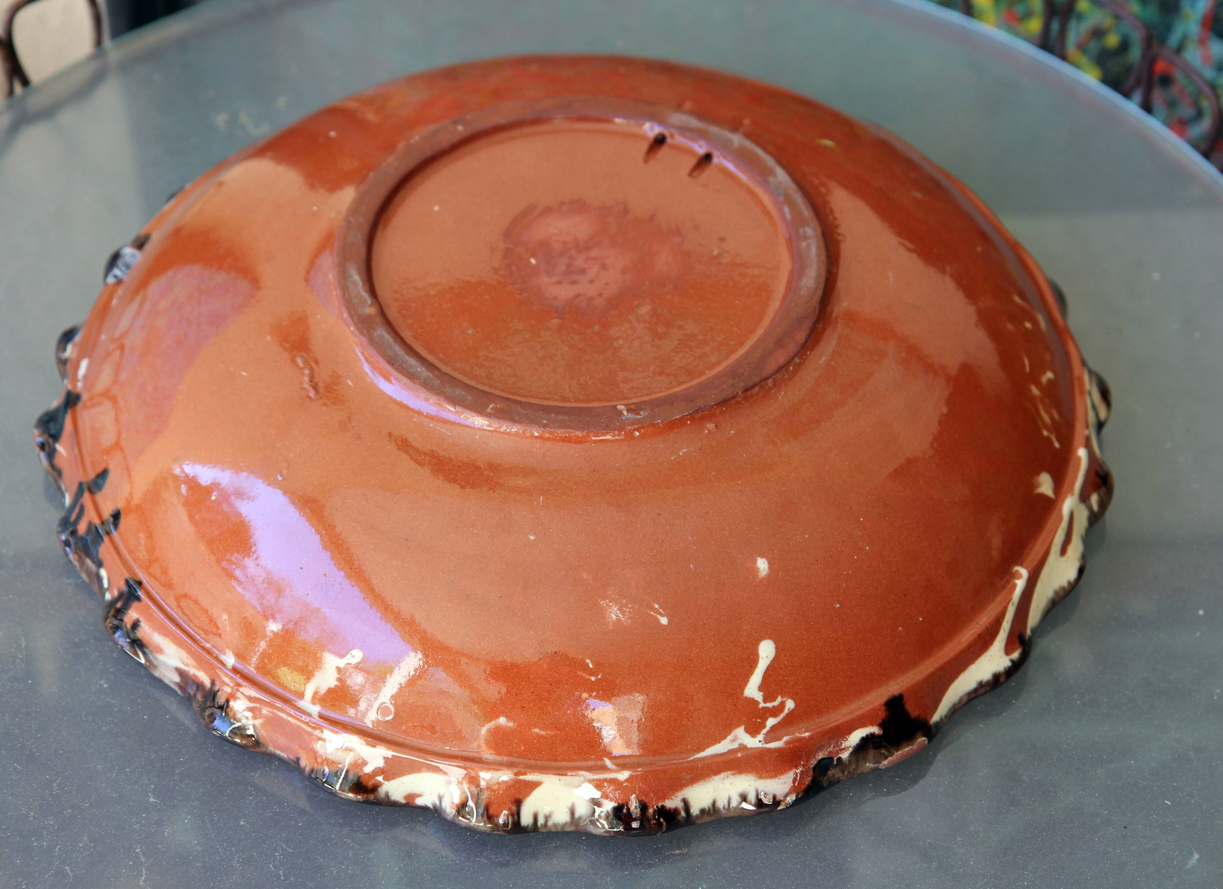 Dish, old fruit bowl in terracotta and ceramic